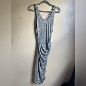 Riller size 1(S) rouched gray bodycon dress made in the USA
